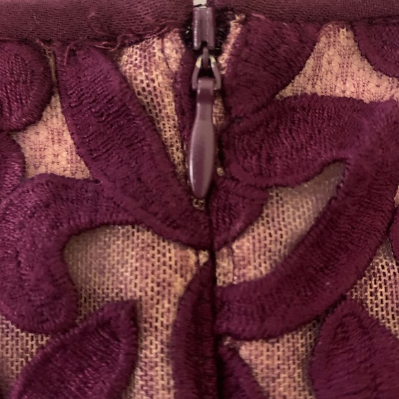 Lauren Ralph Lauren Melia Ava Floral Lace Dress Burgundy Size 6 - Picture 6 of 9